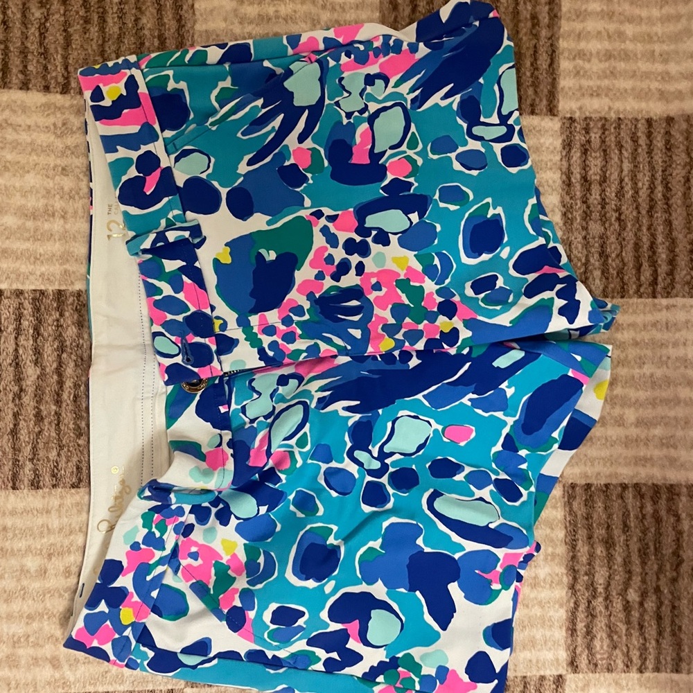 Callahan Blue and Pink Tropical Print Shorts